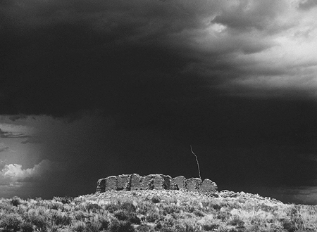 "Threatening Storm" New Alto pueblo at Chaco Canyon, NM, 1982