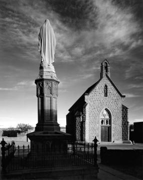 "Mary in the Clouds", 1988
An image of the Lourdes Chapel at San Juan Pueblo.
