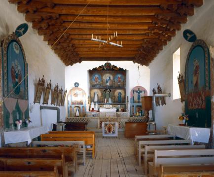 "Interior, San Jose de Garcia" At Las Trampas, NM, (on assignment for New Mexico Magazine article on threatened churches), 1986