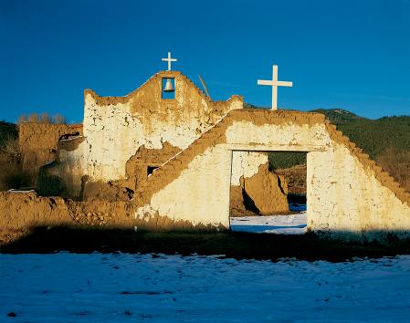 "Sunset, San Lorenzo Church" Days after this was taken the 200-year-old-church was dismantled for renovation, 1986