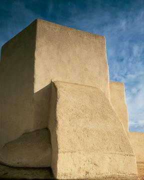 "The Butresses of San francisco de Asis", Ranchos de Taos, NM- the pure sculptural forms of functional adobe, 1986
