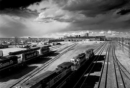"Overview, Santa Fe Railroad Yards" From the Avenida Caesar Chavez overpass in Albuquerque, NM, 2002